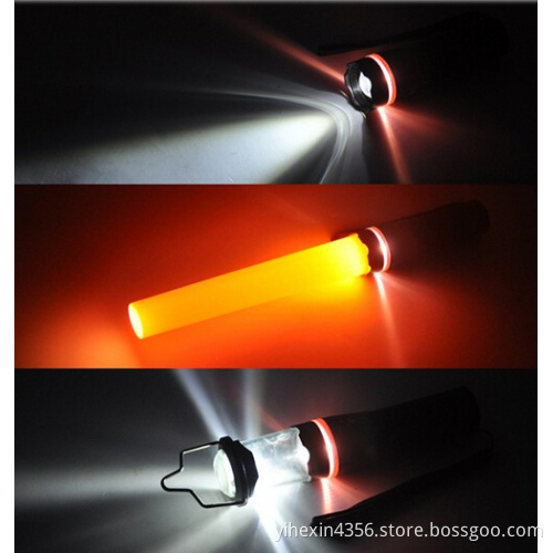 Multifunctional Led Flashlight Camping Light Traffic Light Zoomable Torch